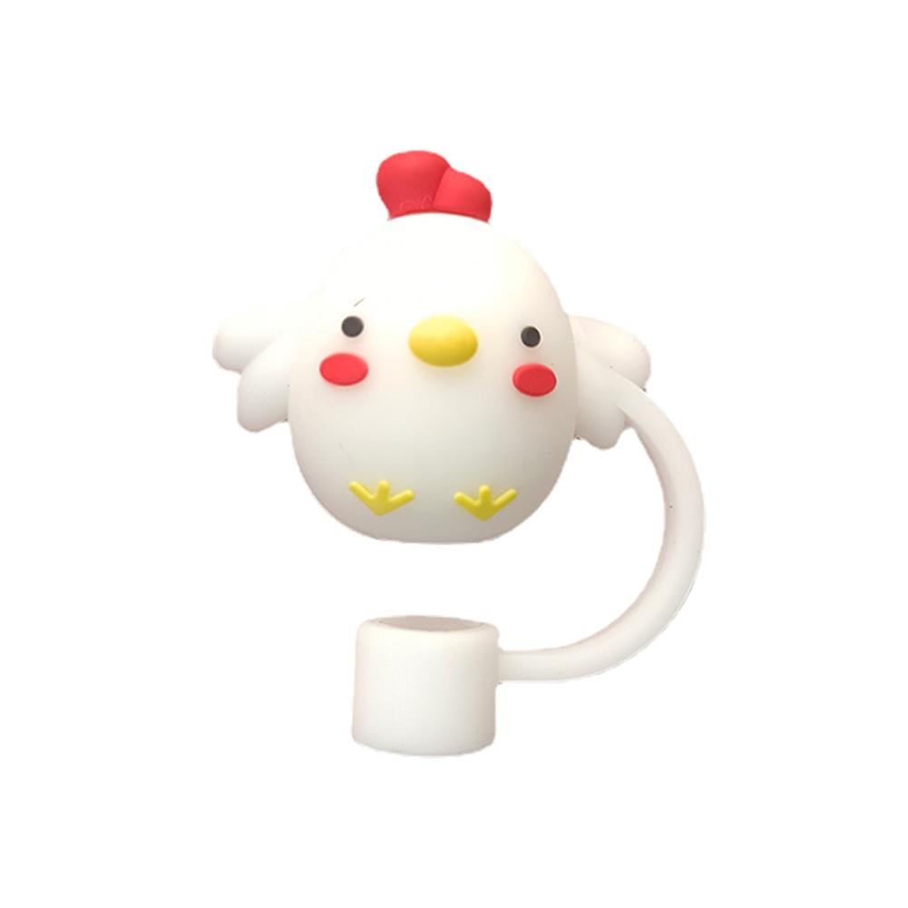 Cute Straw Caps Cartoon Silicone Straw Protection Plug for 6-8mm Cup Accessories