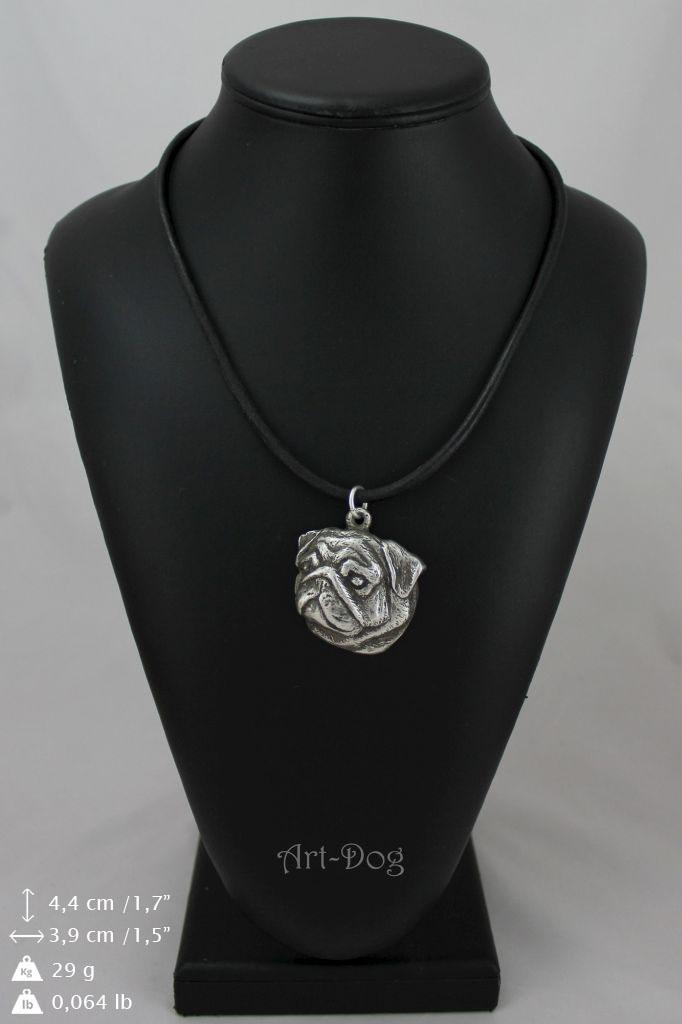 Pug II – Necklace with dog, silver-plated pendant for dog fan | Art-Dog