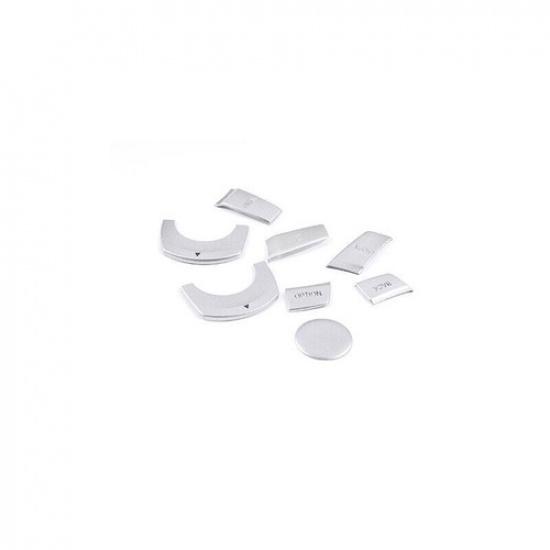 Silver Aluminum Middle Console Multimedia Button Sticker 11-17 For BMW 5 Series