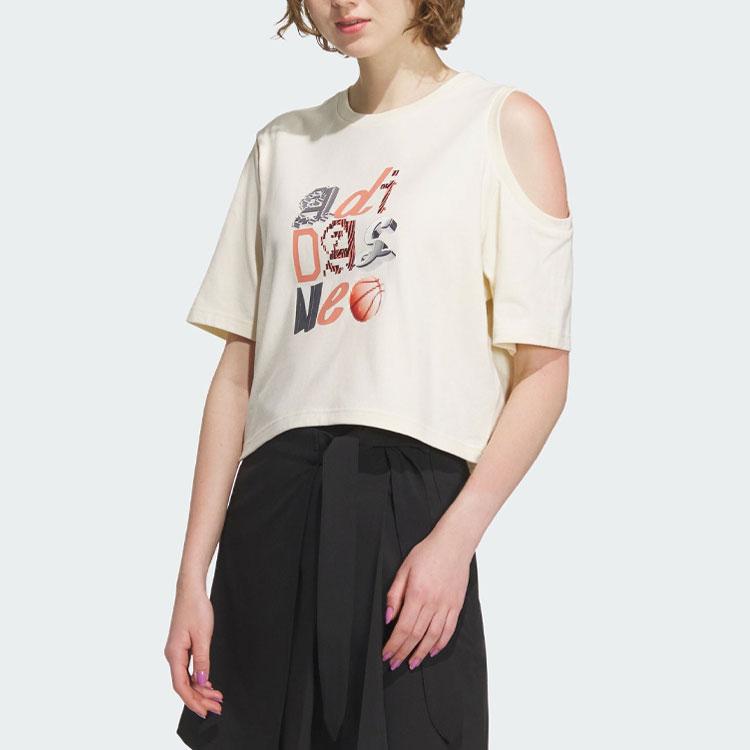 adidas Женская футболка NEO с графическим рисунком и буквенным узором Off-White IK7670
