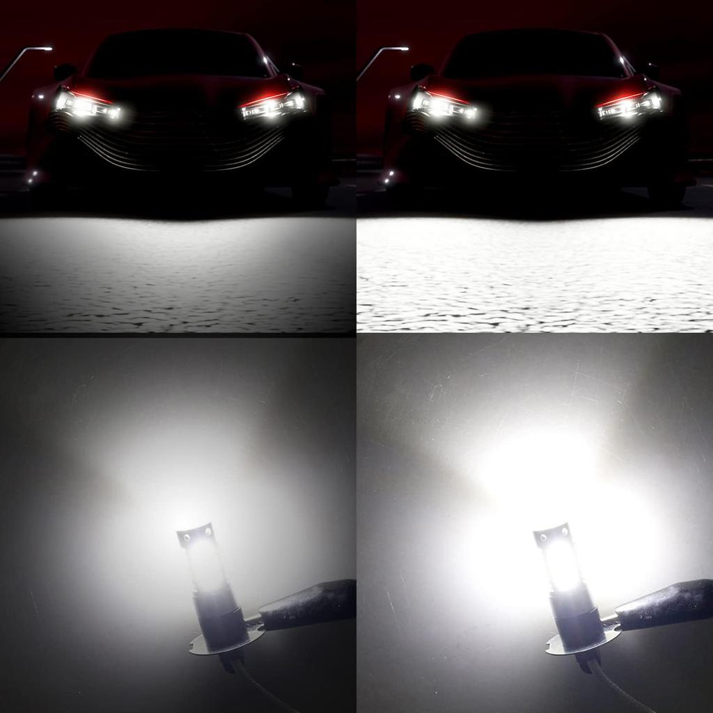 2PCS H3 LED Fog Driving Light Bulbs Kit Super Bright DRL 8000K White Car Fog Light Lamp