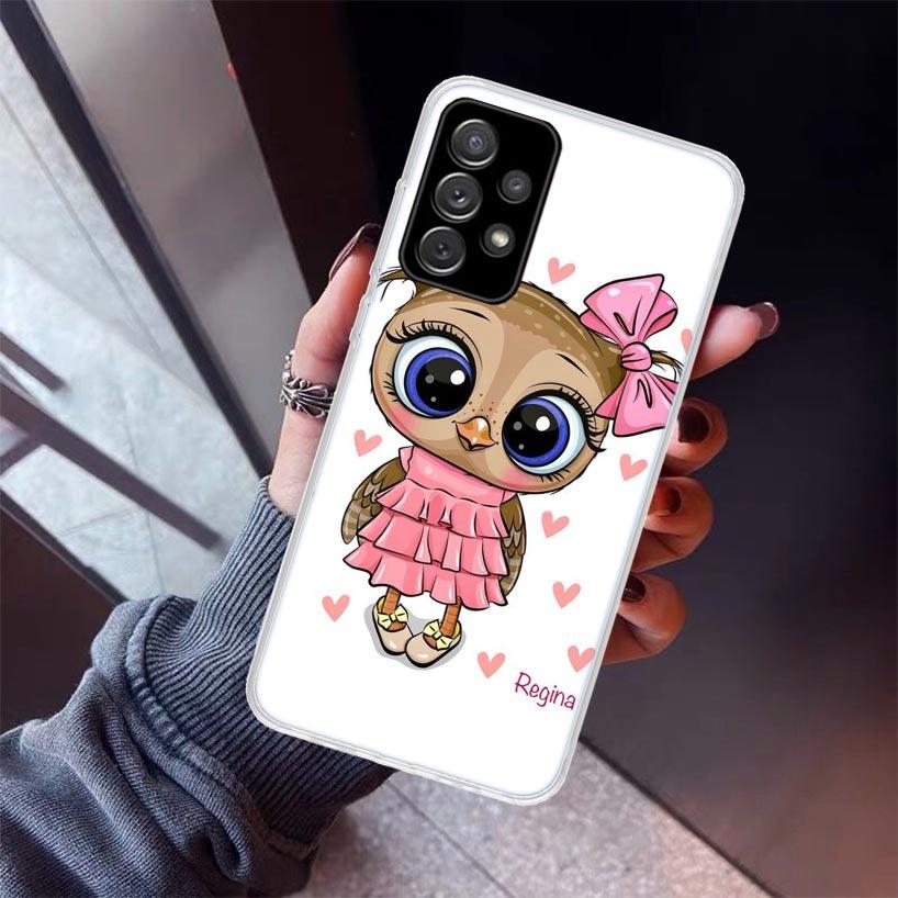 Baby Cute Owl Lover Cartoon Candy Winter Phone Case For Samsung Galaxy A17 A16 A26 A36 A56 A15 A25 A35 A55 A14 A13 A54 A53 A34 A