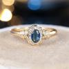 1 шт. золотого цвета овальной огранки с синим камнем Кольца-когти для мужчин и женщин Рождественский подарок на День святого Валентина