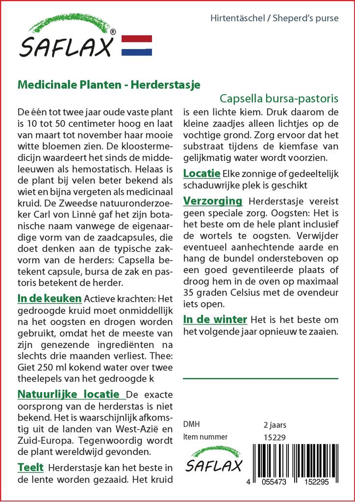 SAFLAX Garden in the Bag - Пастушья сумка - 1000 семян - С субстратом в подходящем мешке - Capsella bursa-pastoris