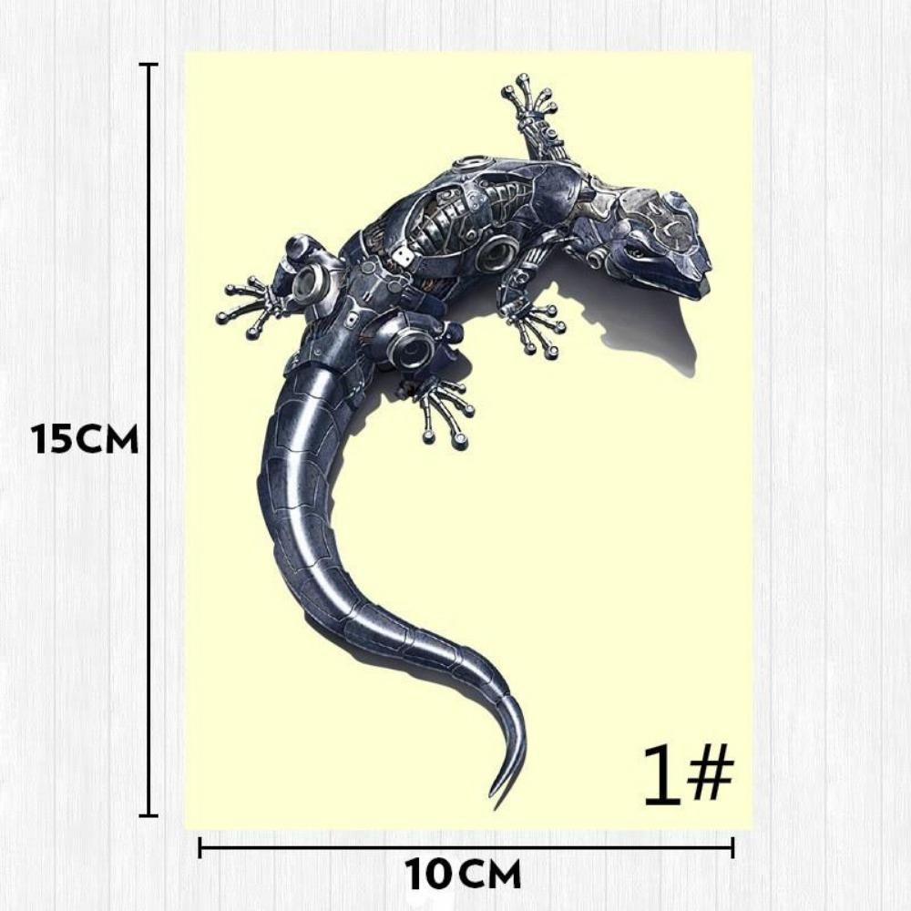 3D автомобильная наклейка оконный геккон Gekko механическая эмблема ящерицы хромированная наклейка из ПВХ