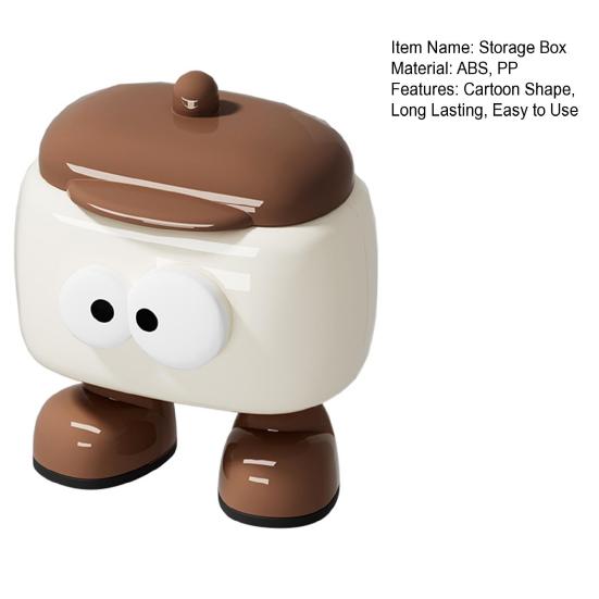 Toothpick Dispenser Pen Holder Cartoon Design Multifunction 2 Grids Covered Tooth Pick Holder Desktop Storage Box