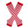 Long Striped Arm Warmers for Women Winter Long Fingerless Gloves Casual Knit Elbow Gloves with Thumb Hole