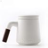Ceramic Tea Infuser Mug with Wooden Handle