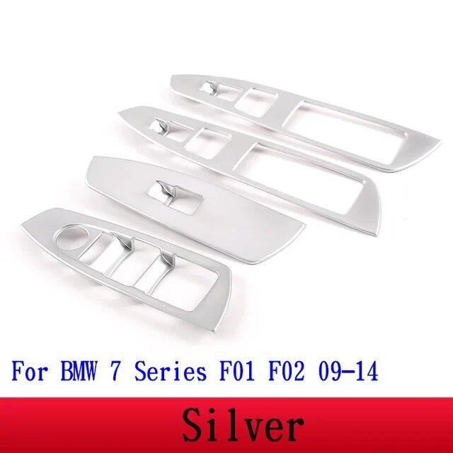 Для BMW 7 серии F01 F02 G11 G12 ABS серебро/углеродное волокно автомобильный переключатель подъема окна кнопка рамка крышка отделка наклейки автомобильные аксессуары