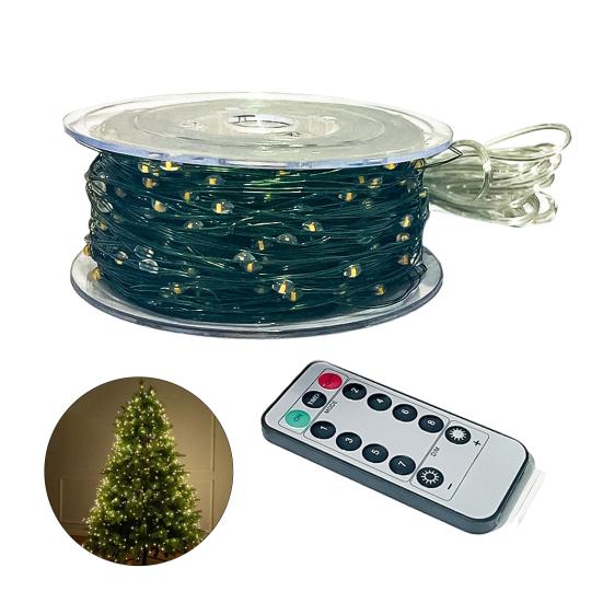 20M Christmas Fairy Light with Remote Control Waterproof 8 Modes Xmas Tree Wedding Party Indoor Outdoor Wall Decoration Green LED Copper Wire Lamp