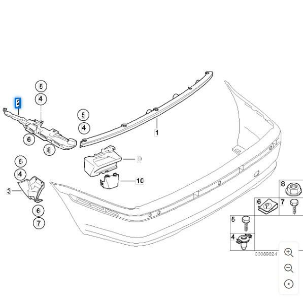 Кронштейн заднего бампера BMW E46 320i (51127030613)
