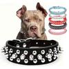 CP037--pet Dog Adjustable Rivet Collar, Anti-bite Neck Protect Collar Used of Durable PU Leather and Rust Resistant Metal Rivet