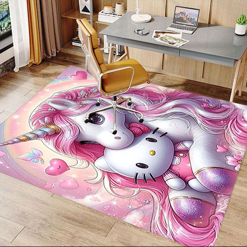 1 шт. Ковер с единорогом Hello Kitty, офисный коврик, уличный коврик, домашний декор, ковер для зоны, праздничный подарок, коврик под офисное кресло