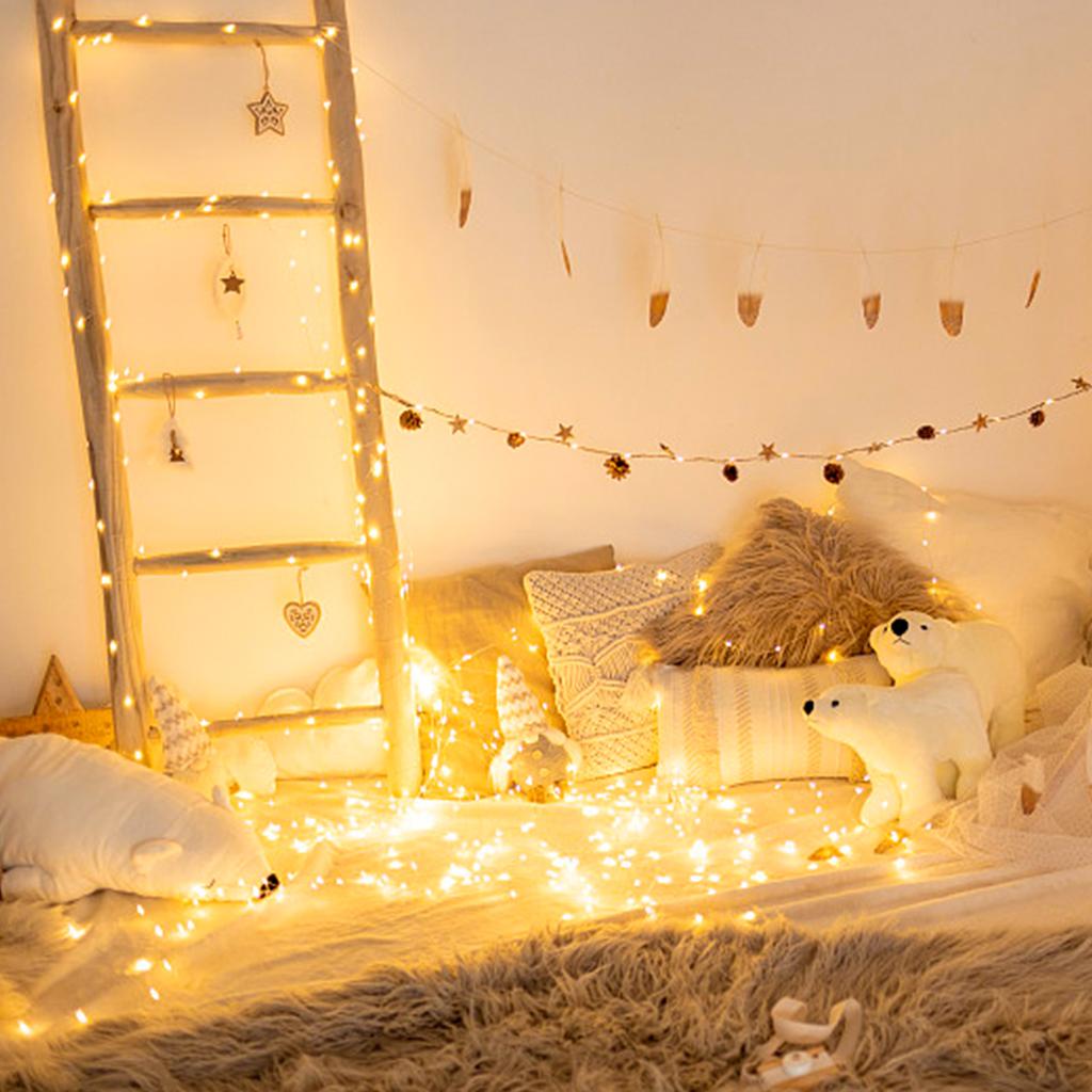 AC220V EU Блок питания Светодиодная гирлянда из медной проволоки 10М-100М Водонепроницаемая уличная лампа для рождественского декора сада