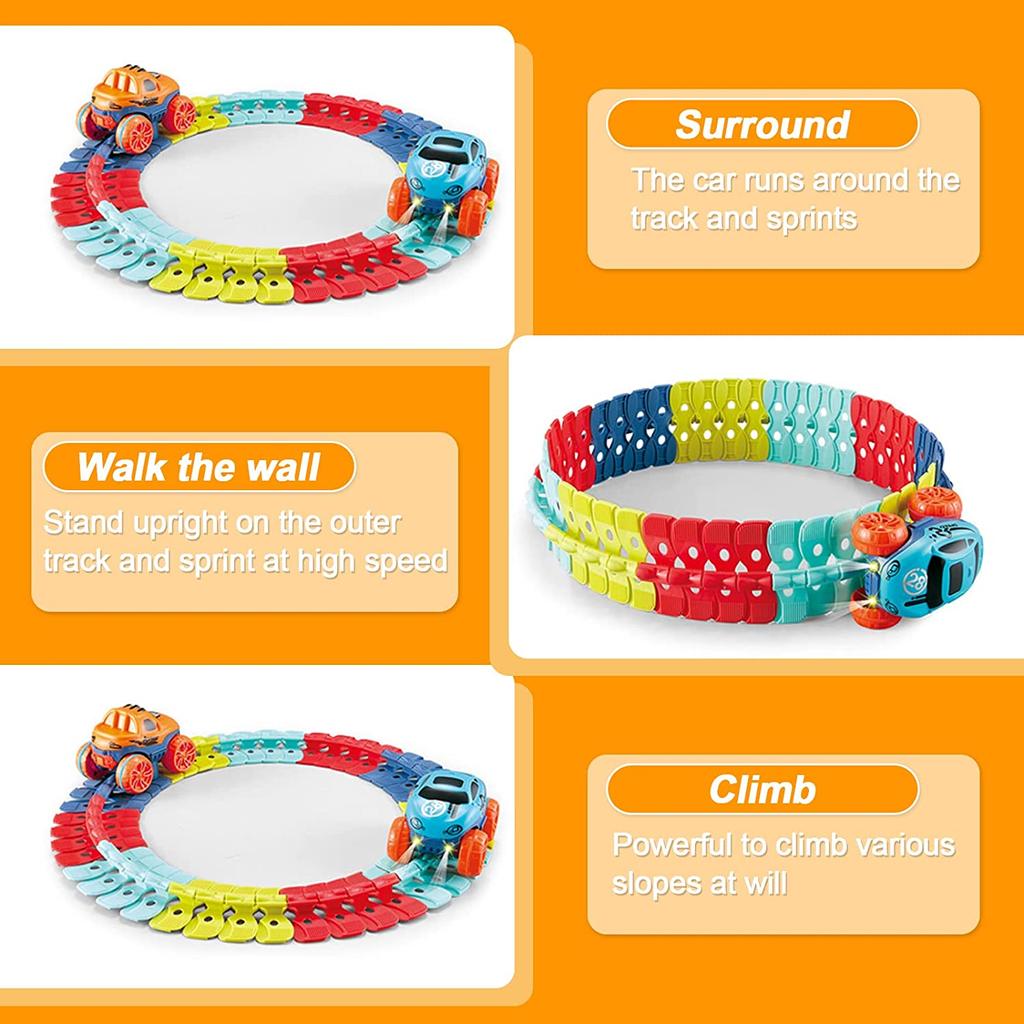 Новый набор для гоночных трасс Zero Gravity Car, гоночные трассы для детей со светодиодной подсветкой, гибкие волшебные гоночные трассы, игрушки, подарки