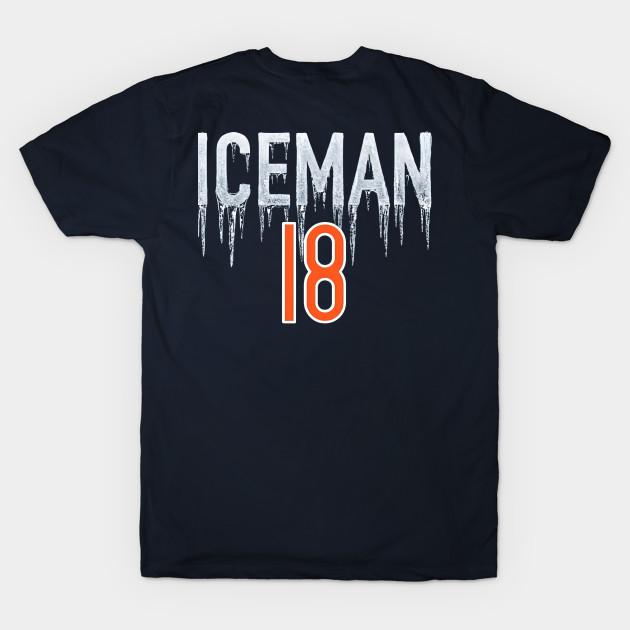 Мужская черная футболка с принтом Caleb Williams Chicago Iceman Подпись Двусторонняя Без выреза Печать методом термопереноса Хлопковая футболка
