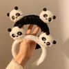 Cute Panda Hair Bands Women Face Wash Special Non-slip Headband Cartoon Plush Wide Edge Headband Girls Hair Accessories