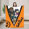 Британская виртуальная группа Gorillazs Рок Хип-Хоп Плед Теплый Мягкий Новинка Плюшевый Плед для Путешествий Офиса Фланелевое Постельное Покрытие