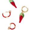 Niche Design Sense Color Zircon Fruit Earrings Stainless Steel Quality Assurance Color