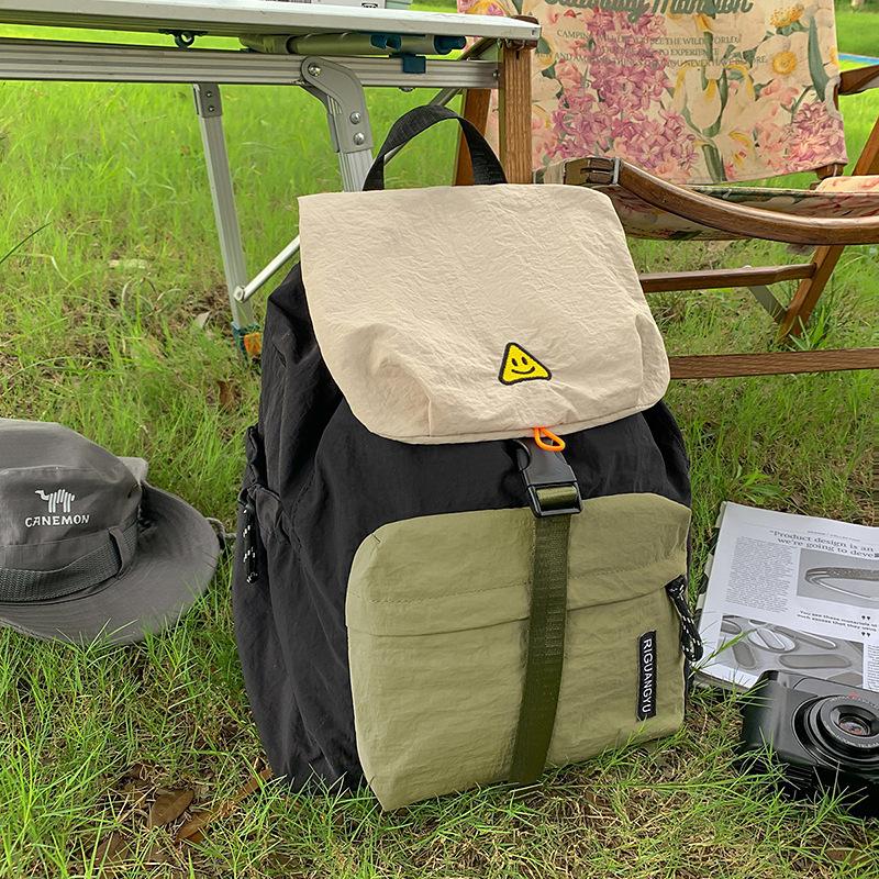 Повседневные Уличные Дорожные Мужские и Женские Рюкзаки Большой Вместимости Простые Контрастные Цвета Стиль Арт-колледжа Студенческие Рюкзаки