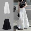 Women's Solid Color Long Skirt High Waist A-Line Skirt White Skirt Pleated Skirt