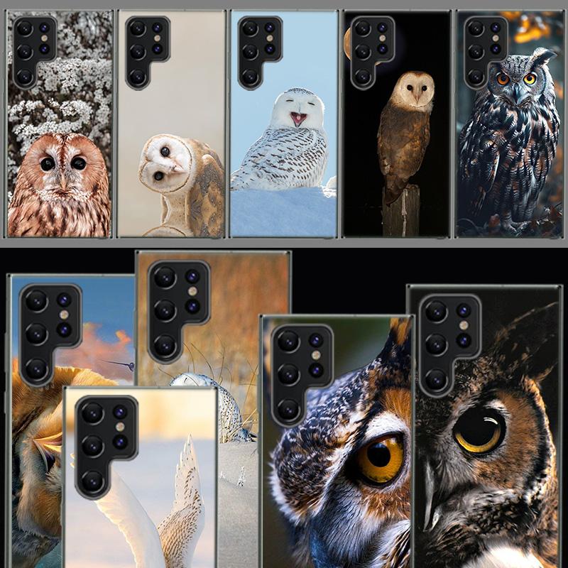 Снежная Милая Сова Животное Capa Чехол для Телефона Для Samsung S26 Ultra S25 Edge Galaxy S23 S21 S20 S24 FE S22 S10 Plus Чехол Прозрачный ТПУ Корпус