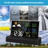 VA Color Screen Weather Station Wireless Digital Indoor/Outdoor Forecast Temperature and Humidity Meter EU Plug Weather Clock
