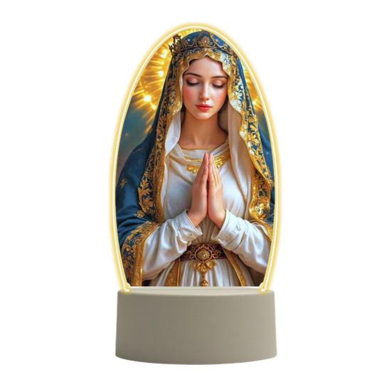 Guadalupe Virgin Prayer Lamp USB Powered Warm Light Soft Glow Catholic Night Light LED Religious
