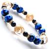 Four Gods Firefly Glass Bracelet Onyx Crystal Natural Stone Power Stone Accessories [GOLD STONE] Men's