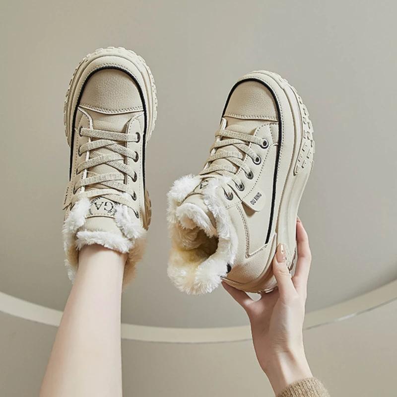 Модные высокие хлопковые туфли для осени и зимы. Новые высокие и мягкие теплые и универсальные повседневные спортивные женские туфли.