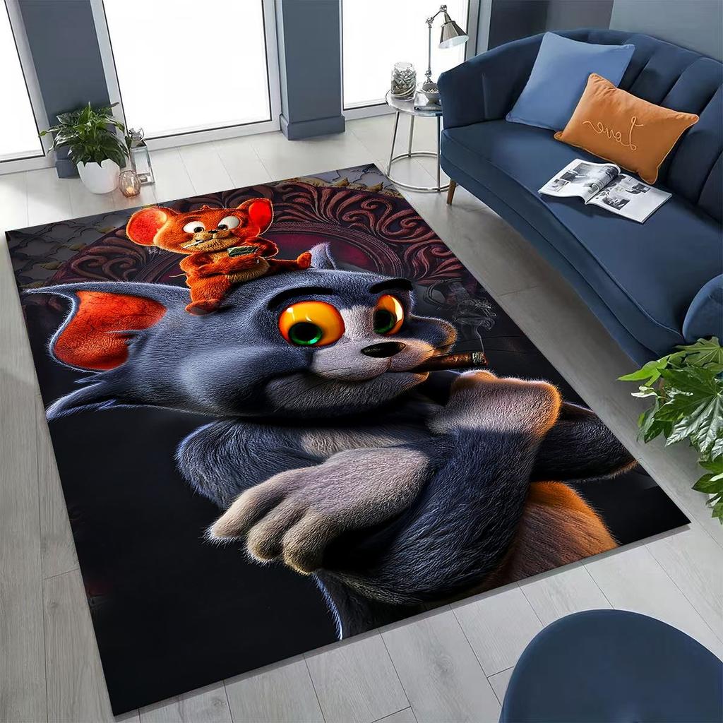 3D ковер с рисунком мультфильма Том и Джерри (Кот и Мышь) для спальни, гостиной, дивана, прихожей, большой нескользящий напольный коврик для детей
