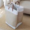 Vintage Linen Fabric Large Capacity Laundry Storage Basket. Household Dirty Clothes Basket Toy Storage,Foldable Design
