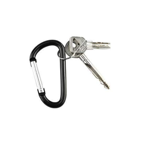 TEMLUM Aluminum Alloy Carabiner Set of Stylish Keychains for Outdoor and Pet 5 Sizes Available D-Ring 10, Black, Ultra-Lightweight, Activities,