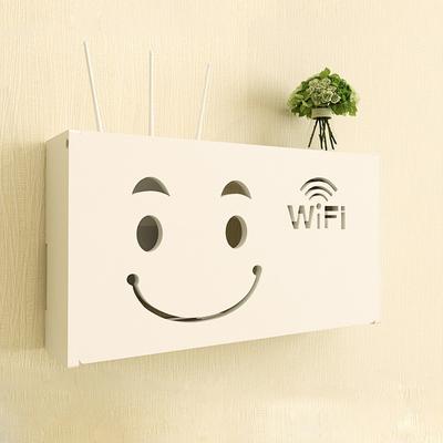 Полка с узором «улыбка кота», беспроводной Wi-Fi маршрутизатор, коробка, настенная полка, подвесная вилка, кронштейн, ящик для хранения, ящики