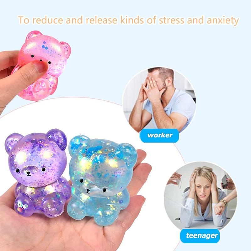 Креативные Кавайные Мягкие Игрушки-Антистресс Медвежонок Сжимаемые Сенсорные Милые Игрушки с Медленным Возвратом для Снятия Стресса Детские Подарки на Вечеринку Призы в Класс