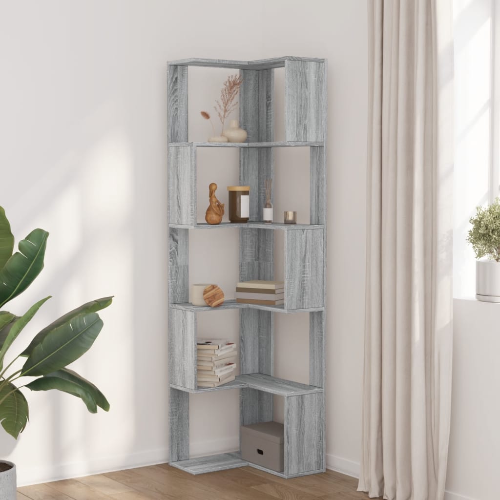 Bookshelf 5 Shelves Grey Sonoma 50x50x179 cm Particleboard