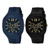 Набор часов унисекс с квадратным циферблатом (2 шт), Square DIAL Analog Silicon Unisex Watch Set of 2,  AXXTITUDE
