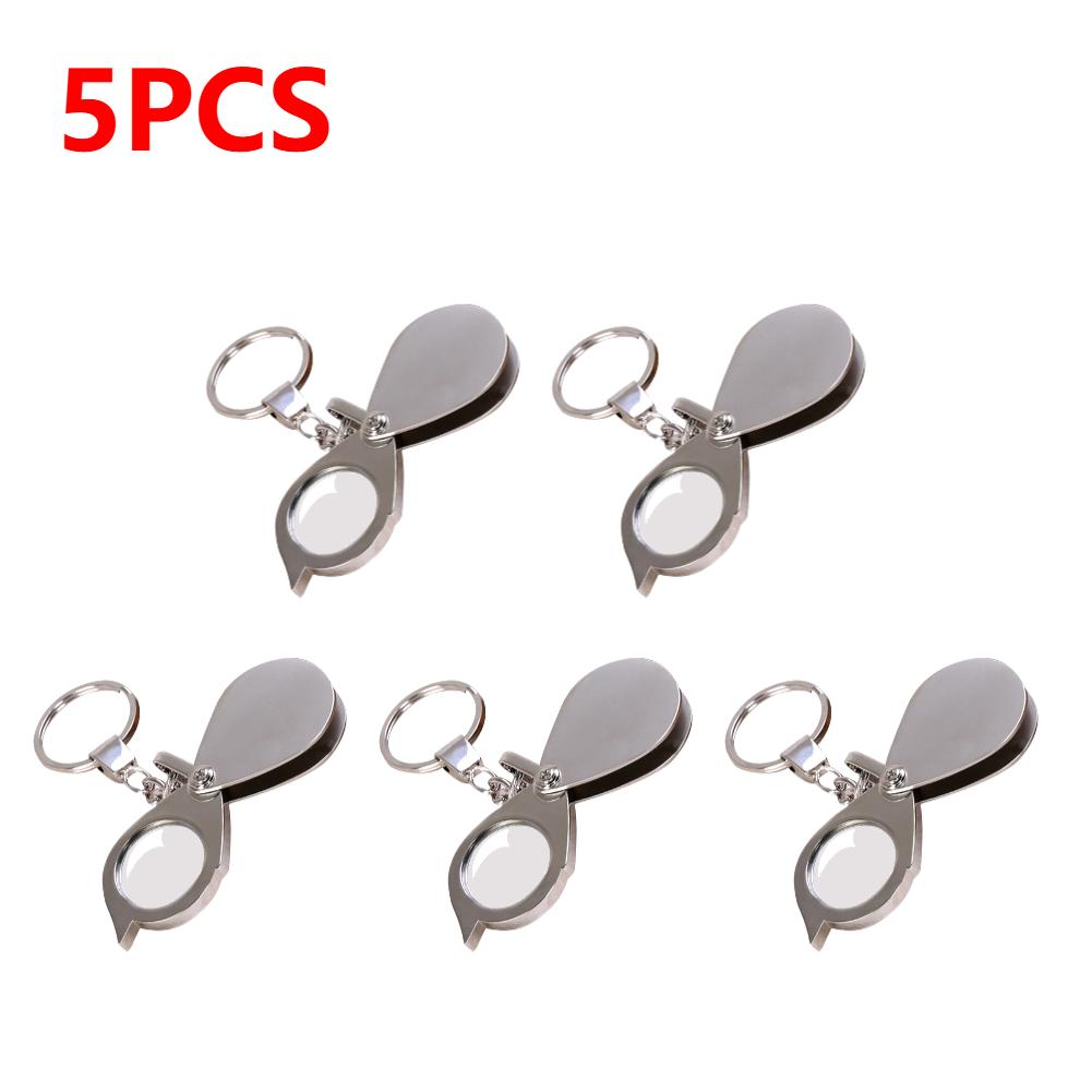 15X Folding Portable Keyring Magnifier Key Chain Magnifying Glass Pocket Size Jewelry Loop Pocket Folding Magnifying Glass