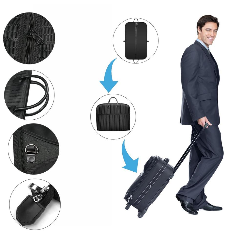 Gmasking Garment Suit Storage Large Garment Faux Business Prevents Black 100 x 60CM Case, Case, Capacity, Bag, Leather, Trips, Travel, Business,