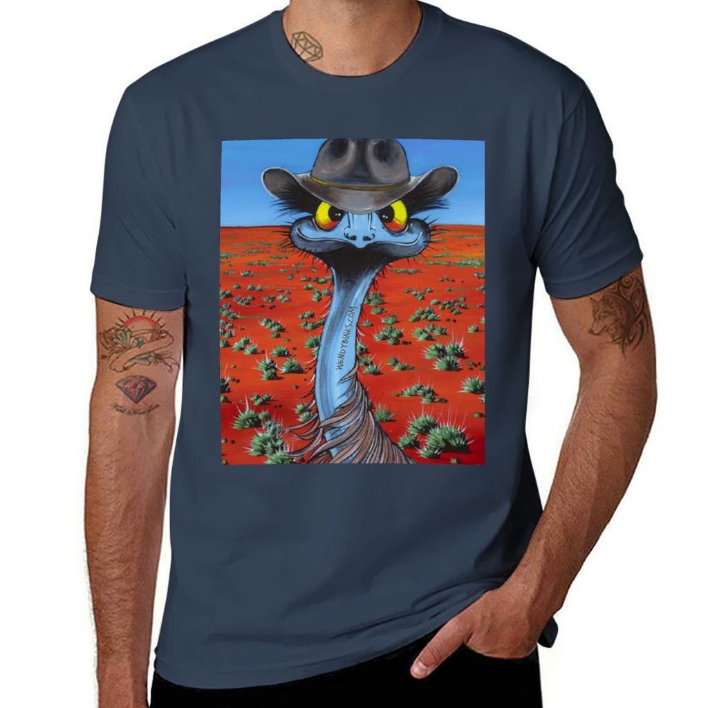 Emu With Akubra TShirt T Shirts For Unisex Cotton Soft TShirt