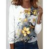 Women's T Shirt Floral Graphic Casual Long Sleeve Crew Neck Regular Tops Daily Print Off-white Spring Fall