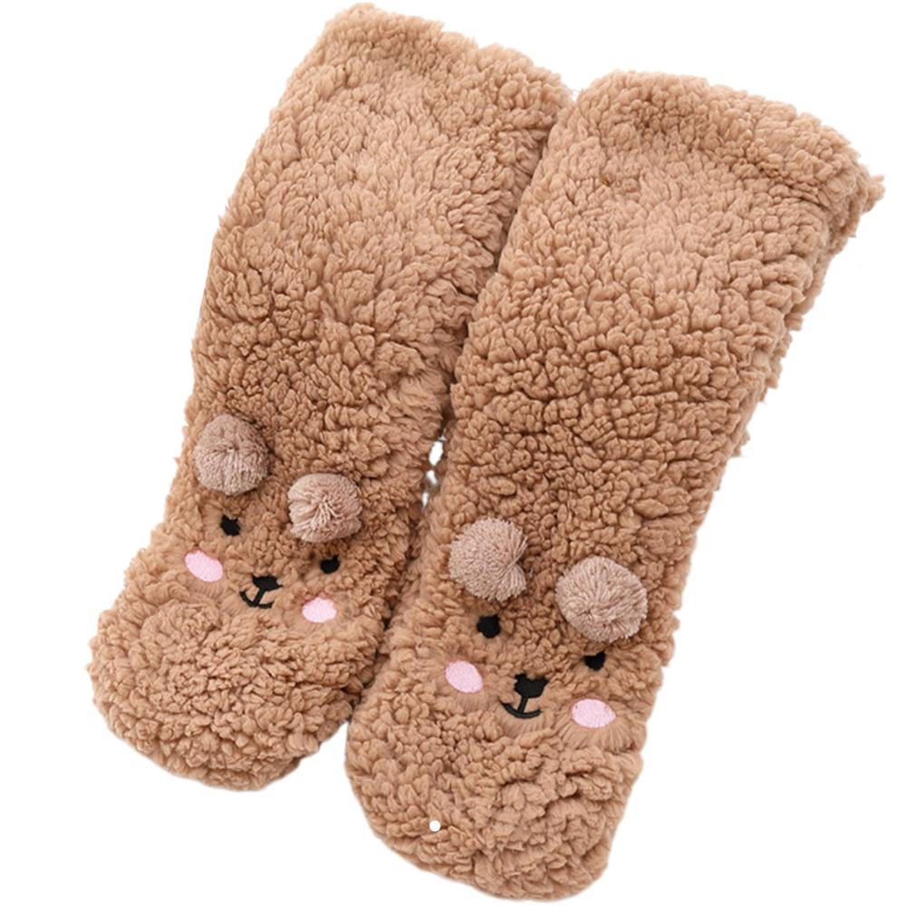 Embroidery Thick Thermal Socks Cartoon Animal Graphic Socks Kawaii Winter Floor Socks  Indoor