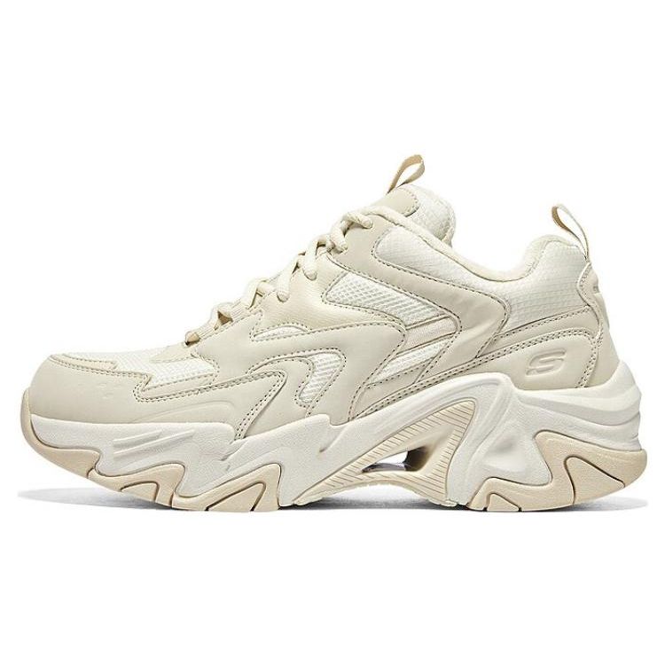 Skechers Stamina V3 Ткань Кожа Удобные Универсальные Амортизирующие Прочные Низкие Папины Кроссовки Мужские кроссовки Белый Бежевый 894161-NAT