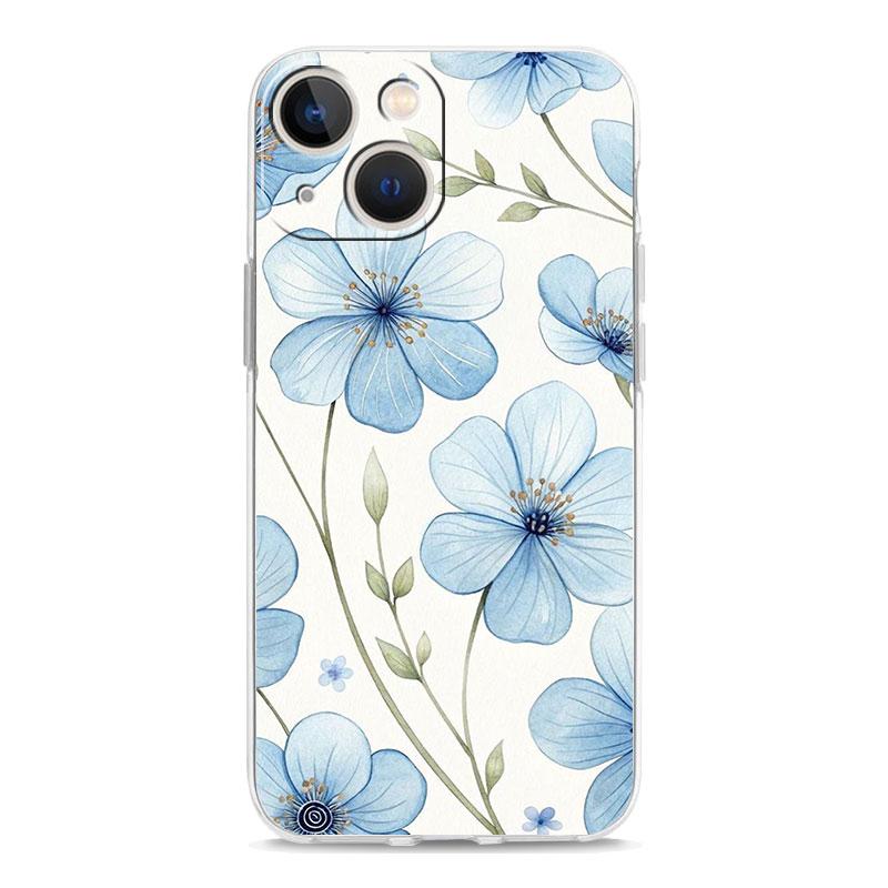Чехол для телефона iPhone 17 Чехлы iPhone Air 16 15 12 13 14 Pro Max 7 8 Plus 16Pro iPhone11 Прозрачный Мягкий Чехол Элегантный Цветок