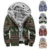 Men's Personalized Casual Printing Long Sleeve Zipper Sweater Thick Cotton Suit Winter
