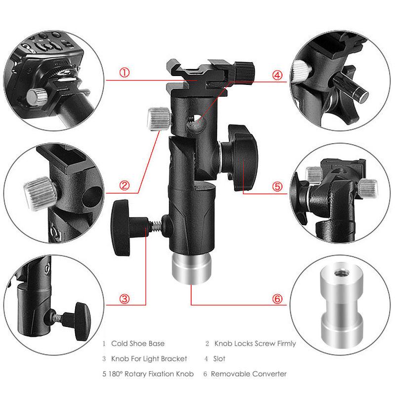 Hot Shoe Umbrella Holder Mount E Type Flash Light Stand Bracket for DSLR Camera