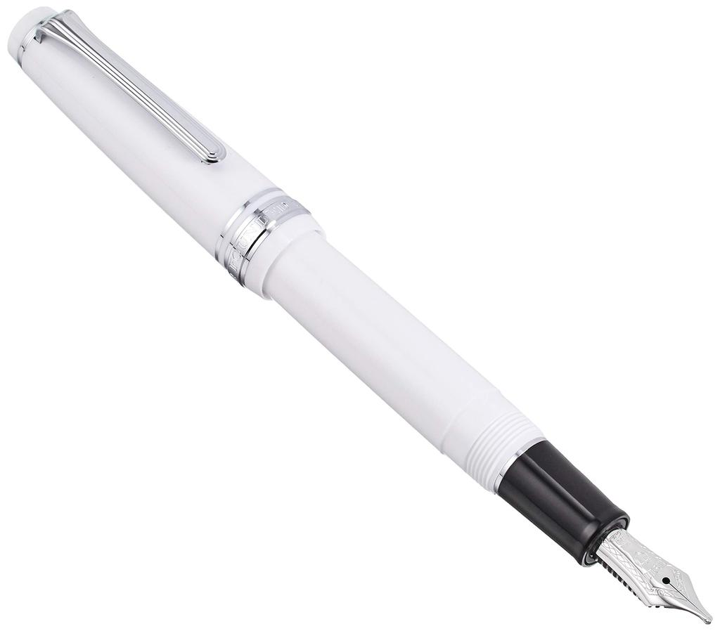 Sailor fountain pen Professional Gear Slim Silver White Zoom 11-1222-710
