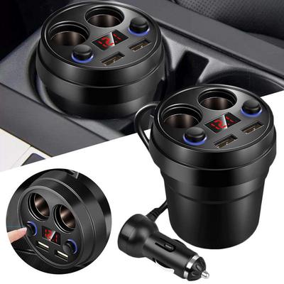 Автомобильное зарядное устройство Dual USB DC/5V 3.1A Адаптер питания для чашки Разветвитель прикуривателя Зарядное устройство для мобильного телефона со светодиодным дисплеем напряжения