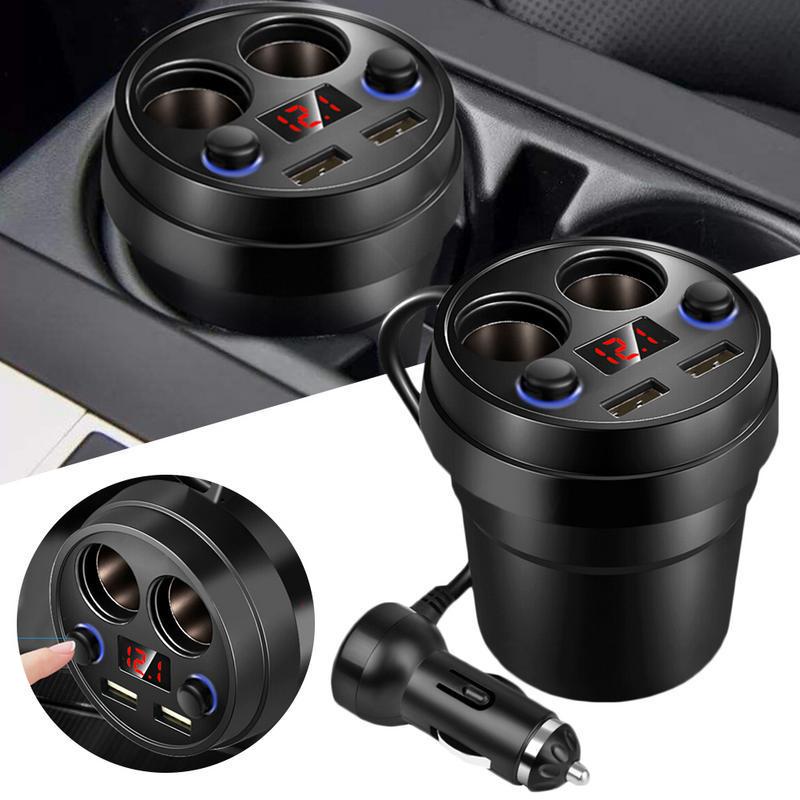 Автомобильное зарядное устройство Dual USB DC/5V 3.1A Адаптер питания для чашки Разветвитель прикуривателя Зарядное устройство для мобильного телефона со светодиодным дисплеем напряжения