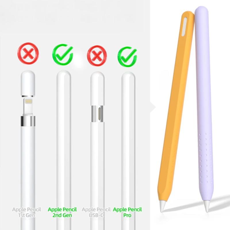 Силиконовый пенал для Apple Pencil 2 2-го поколения Чехлы для стилуса Однотонный чехол для Apple Pencil Pro Защитный чехол